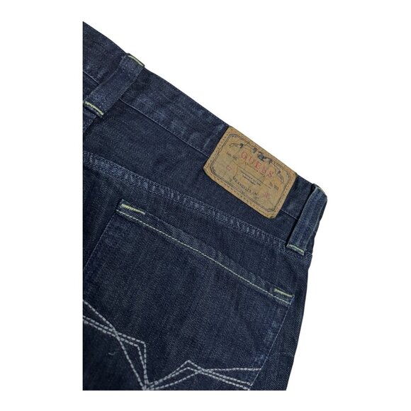 GUESS CLIFF Relaxed Bootcut Dark Wash Luxury Designer Denim Jeans Mens 33x32 - Picture 5 of 6